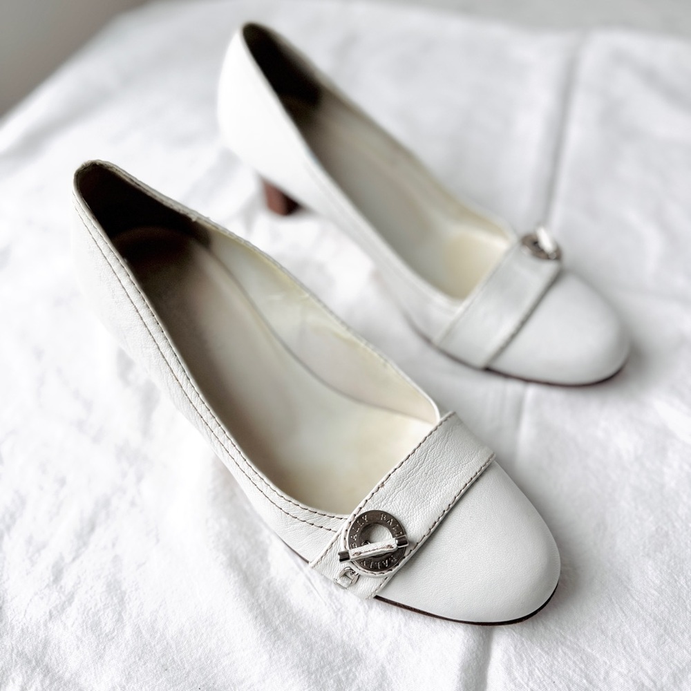 BALLY Heels in White with Silver Hardware - Picture 3 of 10
